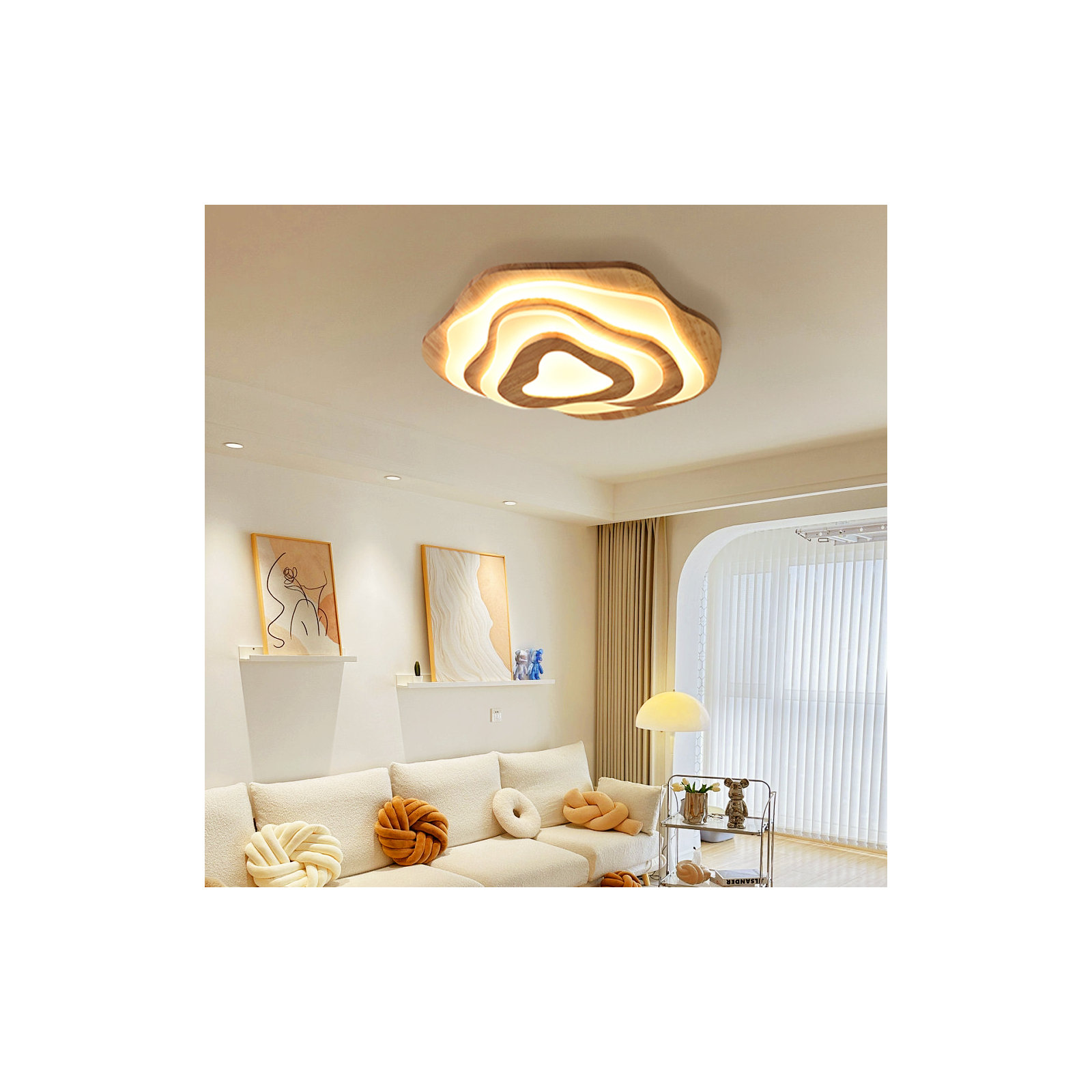 Single Light Acrylic LED Flush Mount, 3.14" H x 23.62" W x 23.62" D