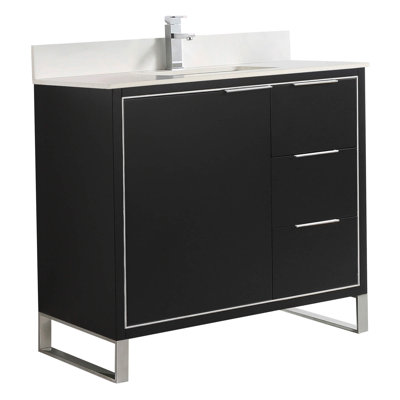 Geselle 36'' Single Bathroom Vanity with Stone Top