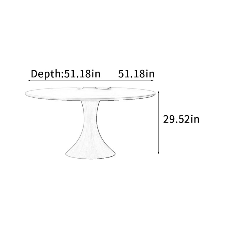 Log Cream Style Slate Dining Table, 29.52"H x 51.18"L x 51.18"W