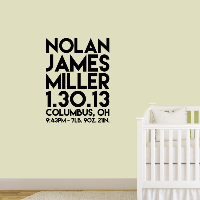 Text & Numbers Wall Decal, Black, Yes