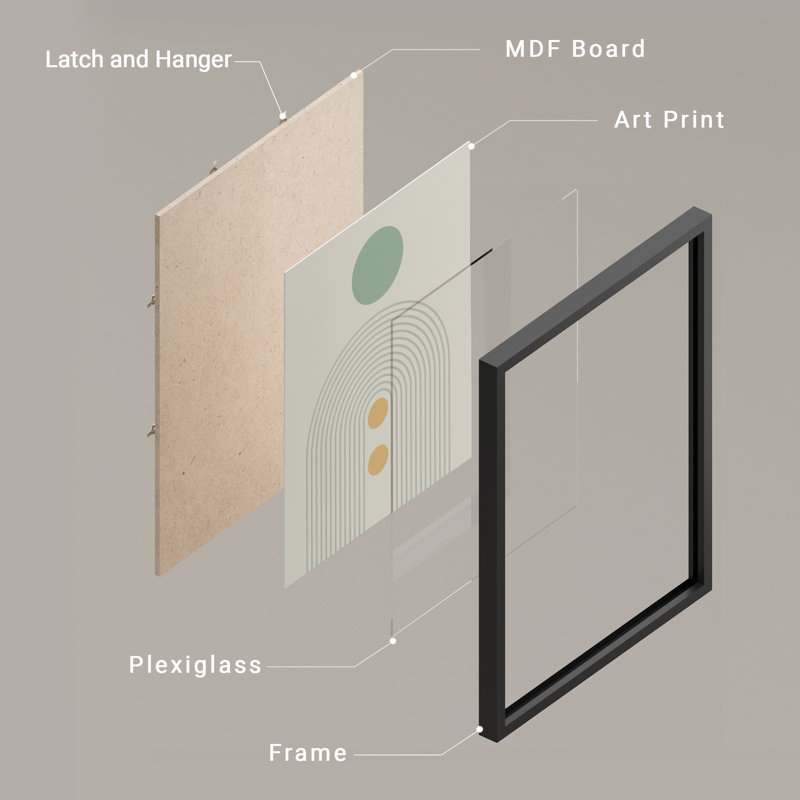 «Mid Century Modern Matisse Green Abstract Boho, H 10 po x l 8 po, Noir