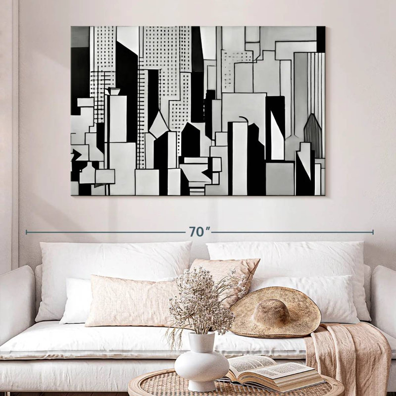 Dallas Cityscape BW, H 34 po x l 51 po