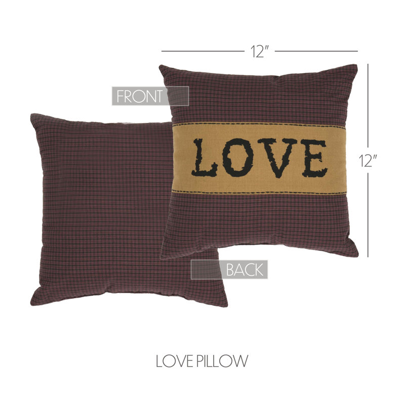 Love Cotton Plaid Throw Pillow