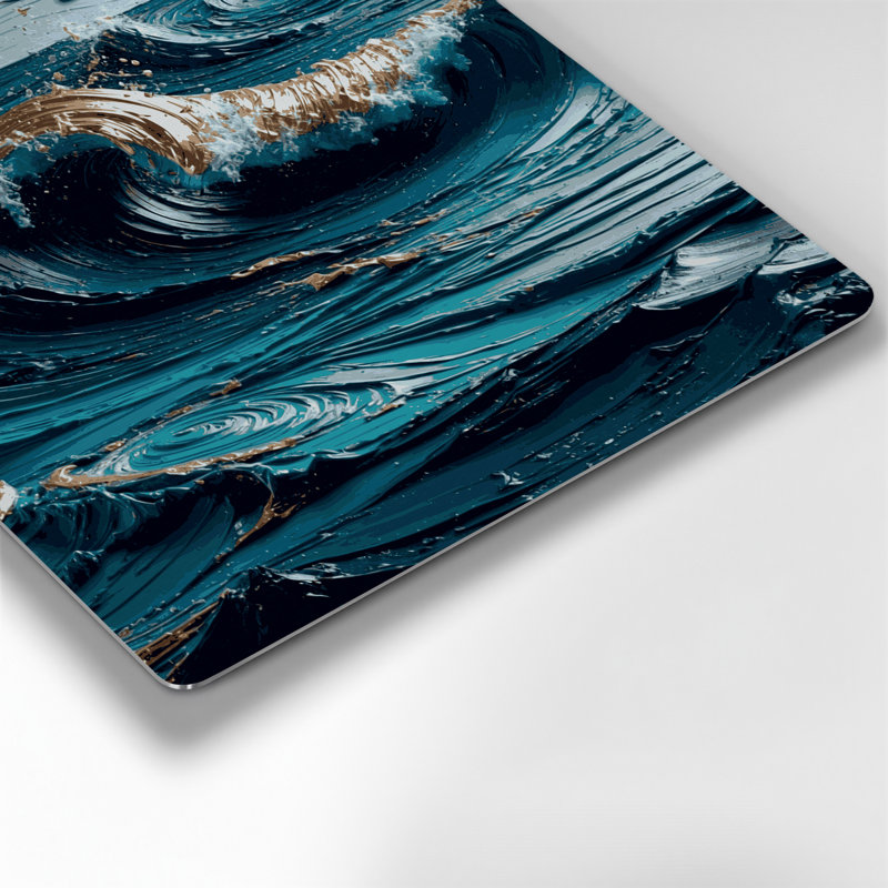 Art mural nautique abstrait bleu nautique, H 12 po x l 12 po