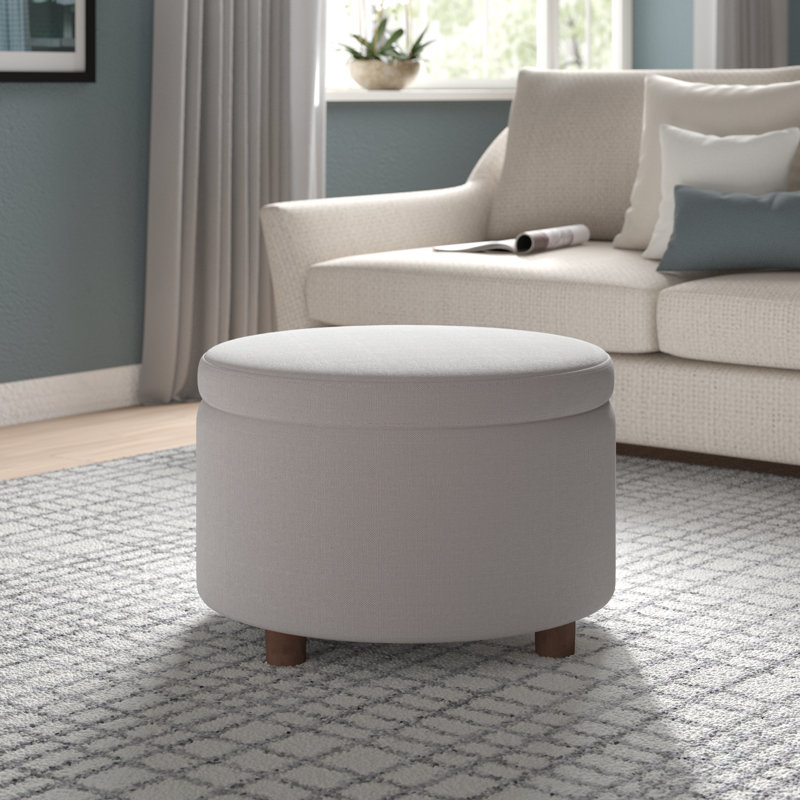 Upholstered Ottoman, White