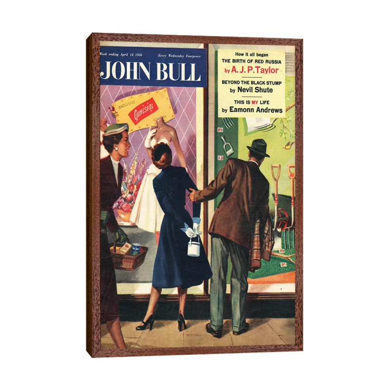 1956 John Bull Magazine Cover 1 Piece Wall Art on Canvas, 66.04 cm H x 45.72 cm W, Classic Wood Framed