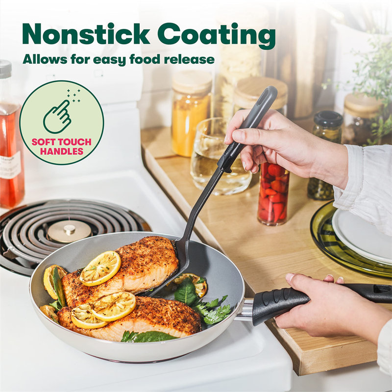 Red 12-Piece Nonstick Aluminum Cookware Set with Glass Lids