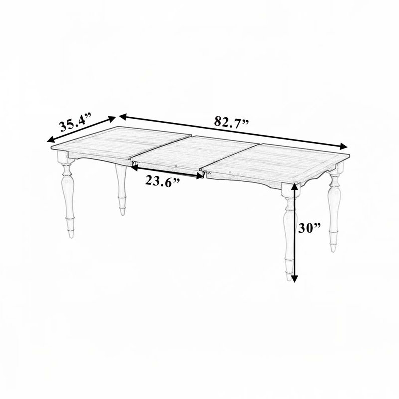 Table de salle à manger extensible 82,7 pouces