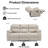 Faux Leather Recliner Sofa Set,Modern Manual Reclining Leather Sofa Set for Three People-Beige-60748322