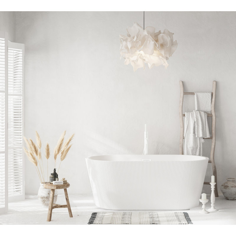 59 Inch Bathtub in Glossy White with Trim, Polished White
