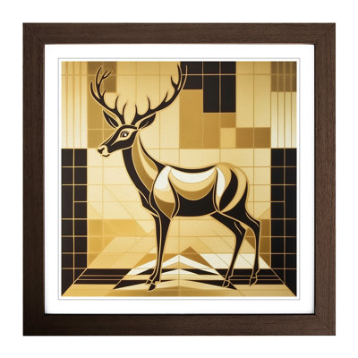 Deer Art Deco - Framed Print