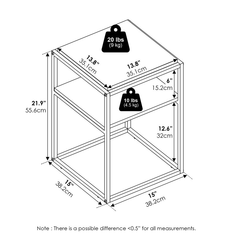 End Table, White, White