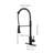 Commercial Spring Kitchen Faucets Matte Black With Pull Out Sprayer,  Stainless Steel Single Handle One Hole Kitchen Sink Faucet, Industrial 3-Hole Sink Faucet For Camper Laundry Bar