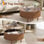 Table basse à plateau relevable avec rangement, table convertible cannelée moderne de 31,5 pouces avec compartiments cachés pour le salon-1108908487