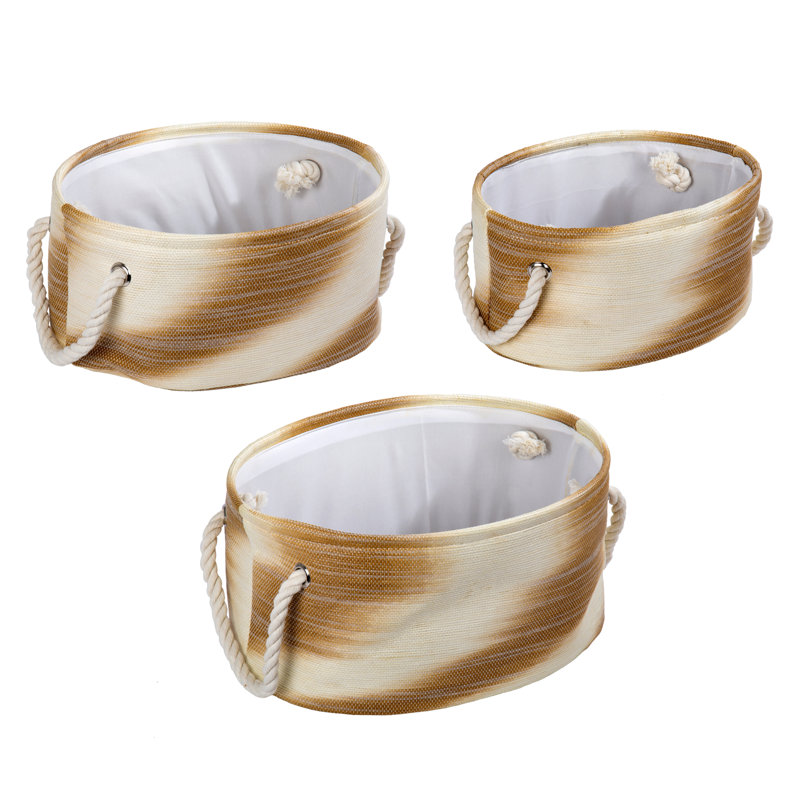 Trule Fabric Decorative Basket, Beige
