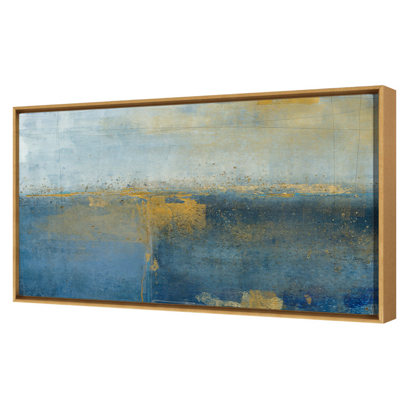 Maritime Blues 1 Print by Maeve Harris, Gold, 40" H x 65" W