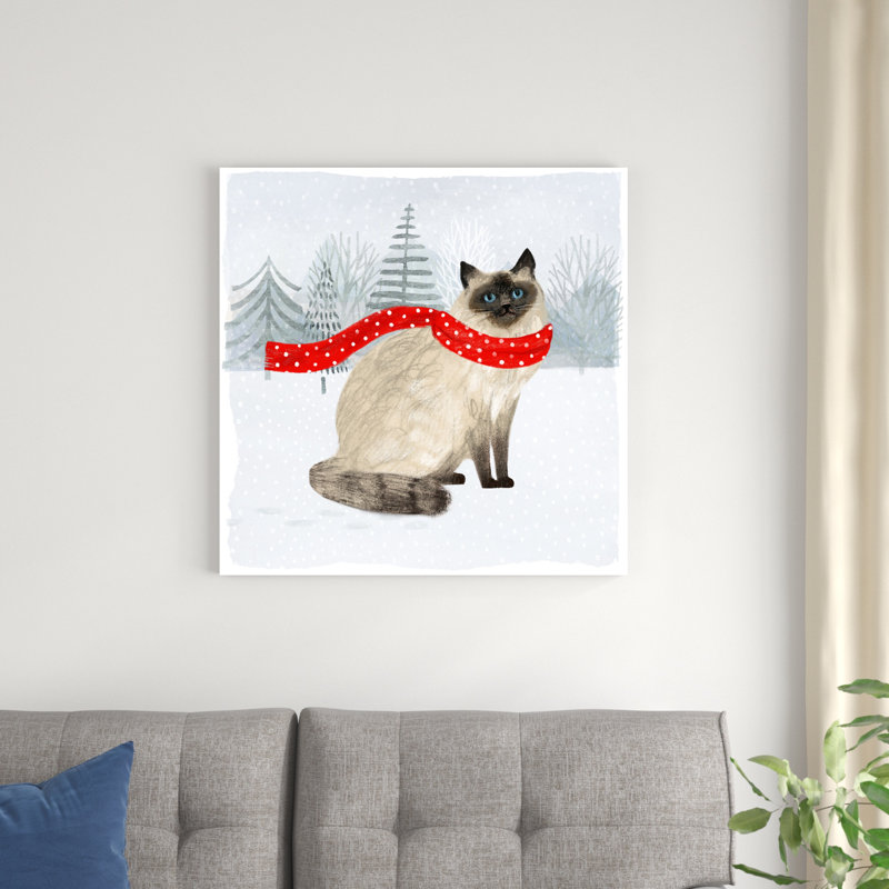 «Christmas Cats & Dogs III» par Victoria Borges - impression sur toile tendue, H 30 po x l 30 po
