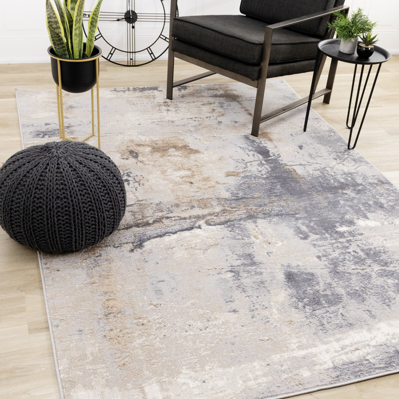 Tapis d'intérieur brun sophistiqué Brooklinn, Rectangle 6 pi 7 po x 9 pi 6 po
