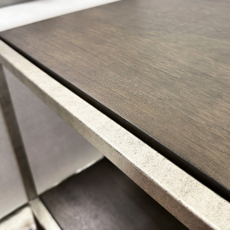 Table basse moderne en bois avec base en métal et tablette de rangement - l 50 po x P 26 po - H 18 po