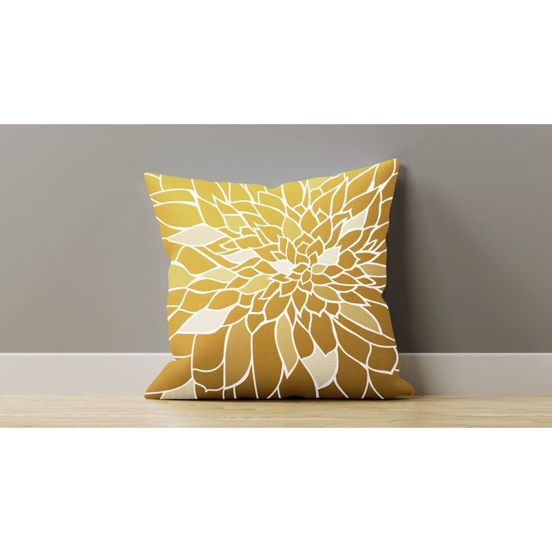 Raina Outdoor Reversible Throw Pillow, 19W" x 19H", Yellow