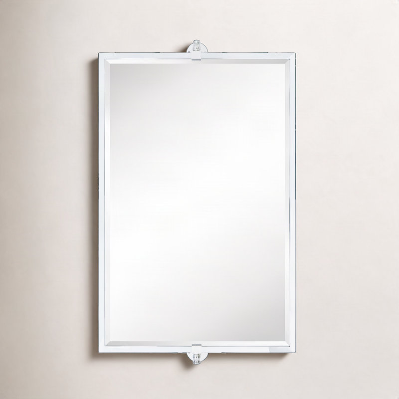 Metal Rectangle Mirror, Chrome, 24" x 35"
