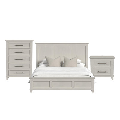 Ensemble de chambre à coucher à panneaux 3 pièces Nhek