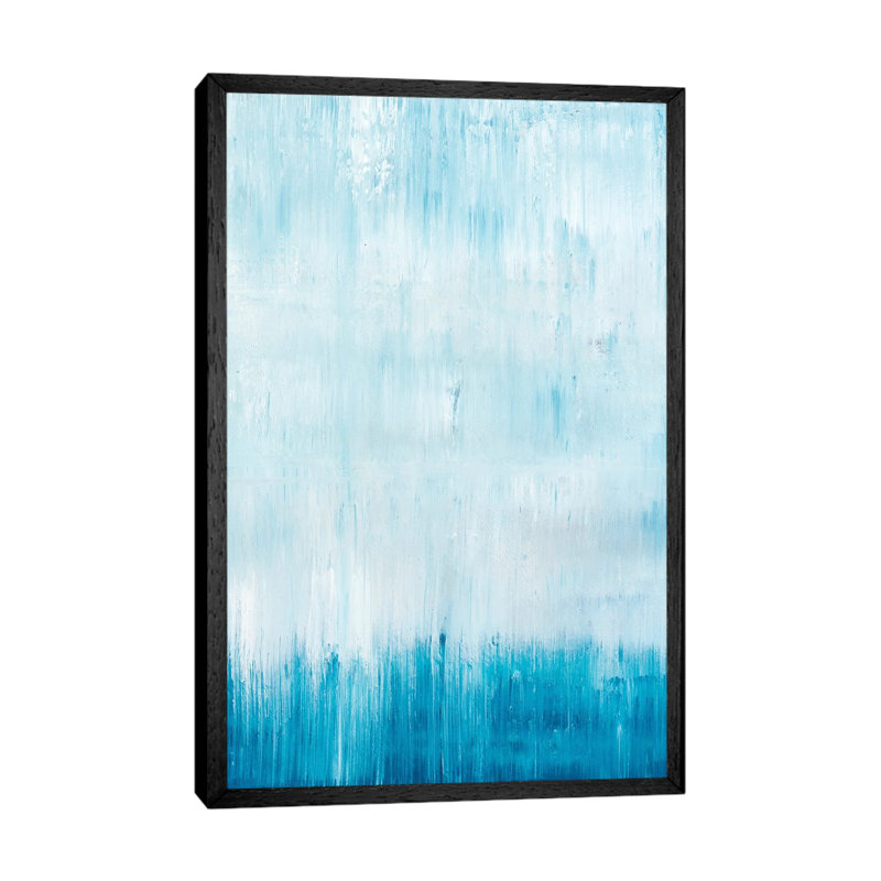 Gradient Rainfall by Radek Smach - Painting on Canvas, Black Framed, 66.04 cm H x 45.72 cm W
