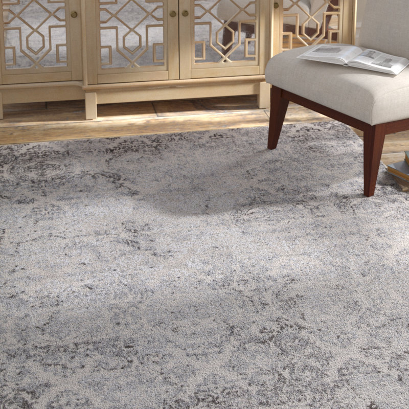 Brinkerhoff Damask Indoor Rug, Rectangle 5'3" x 7'7"