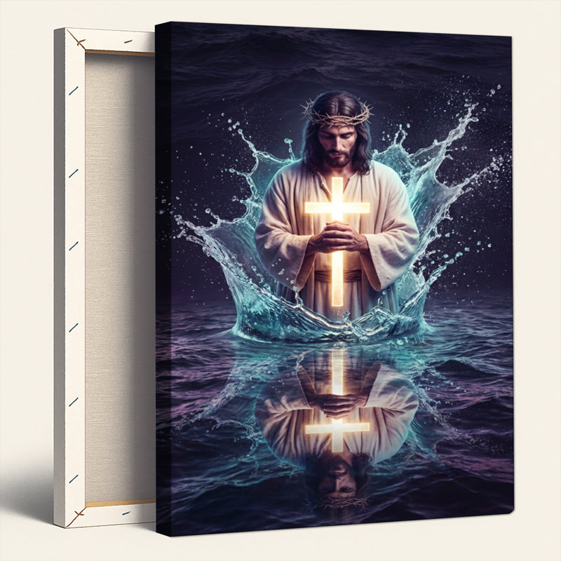 Art mural sur toile Gallery Wrap pour le salon, la chambre à coucher, le bureau ou le vestibule - Décoration murale décorative avec Jésus-Christ