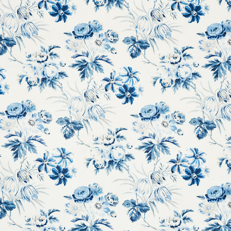 Tissu Cecil Chintz, Bleu faïence