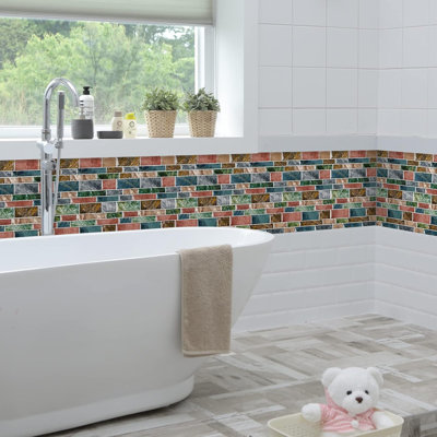 Peel and Stick Backsplash Tiles Self Adhesive Wall Tile Stickers 3D for Kitchen Bathroom