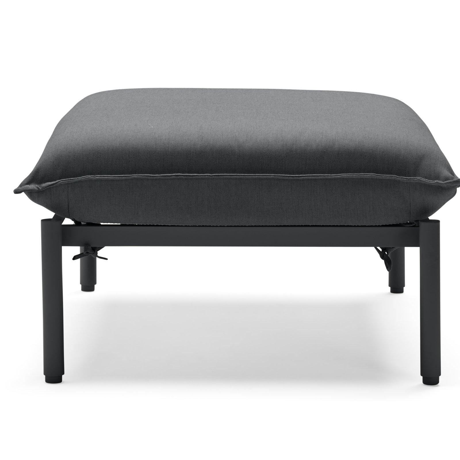 Metal Outdoor Ottoman with Sunbrella® Cushion, Charcoal