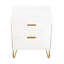 Table de chevet cannelée 20 po Dumbo en blanc (2 tiroirs)-1231897912