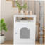 Meuble de litière pour chat, maison de chat en bois avec armoire fermée, litière cachée avec tablette de rangement, table d'appoint moderne pour salon ou chambre à coucher - blanc