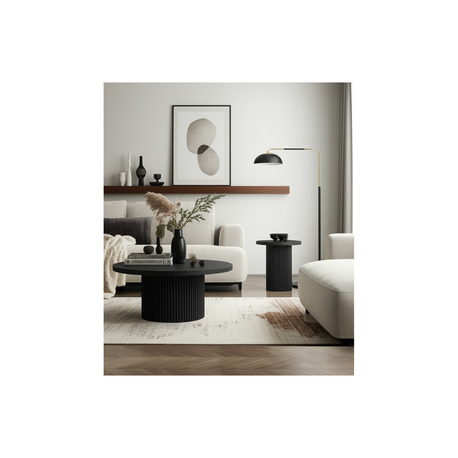 Fairmont Round Cocktail Table, Black