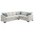 Ashlee Sleeper Sectional Sofa, Greige Chenille, 6 Pillows, 111 Inch