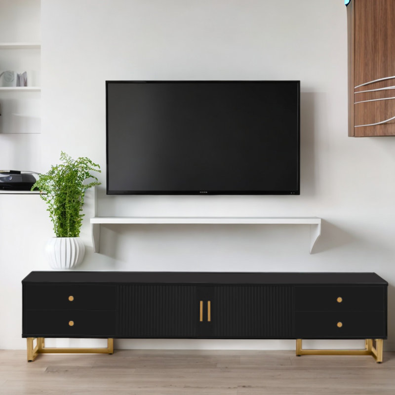 Meuble télé Modern Wave, Noir