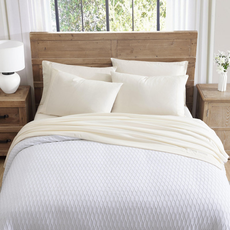 Solid Sheet Set Standard Sheet Set, Coconut Milk, King