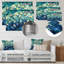 «Blue and Green Peacock Feather Collage III», art mural en métal oiseau pour le salon-704787338