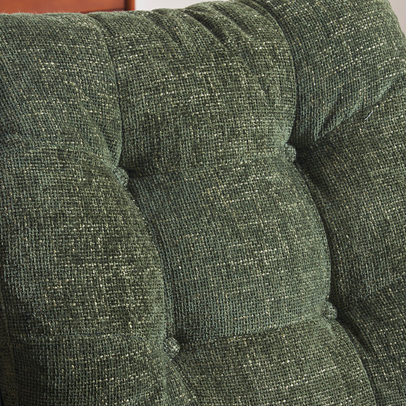 Modern 360° Swivel Chenille Accent Chair with Ottoman--Tufted Design, Green