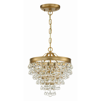 Luminaire suspendu à 3 lumières avec accents en cristal Alto