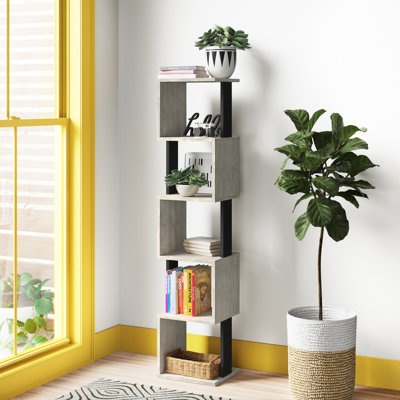 Chane Wall-Mounted Bookcase with 5 Shelves | Modern Storage Unit for Home or Office
