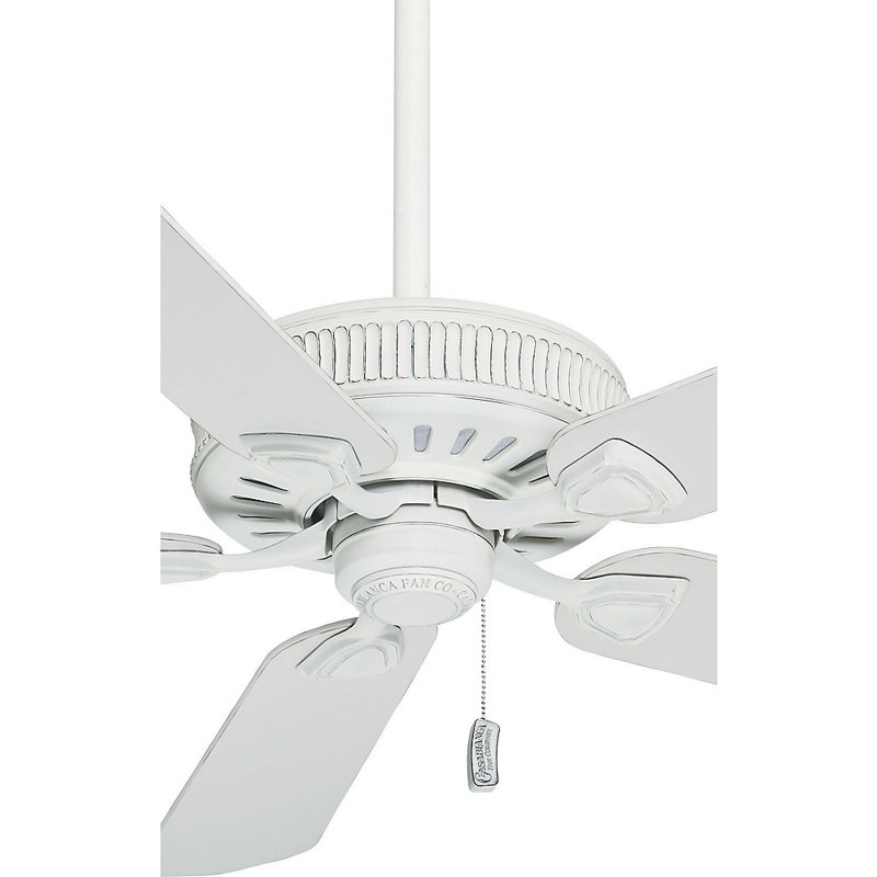 54" Ainsworth 5 - Blade Standard Ceiling Fan with Pull Chain, Cottage White