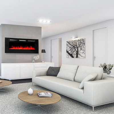 Double foyer encastré mural encastré avec télécommande réglable, 50 po