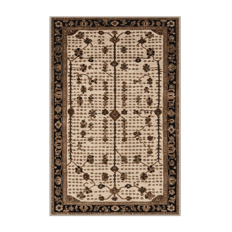 Tapis beige français lavable à la machine, Rectangle 8 pi x 12 pi