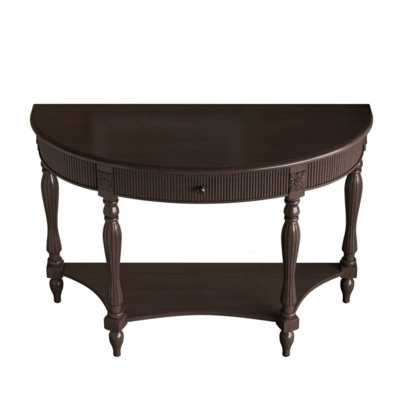 Console de 45 po en demi-lune Farmhouse, Deep Rustic Brown