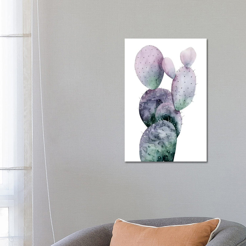 Purple Cactus I by Grace Popp - Wrapped Canvas Painting, 66.04 cm H x 45.72 cm W