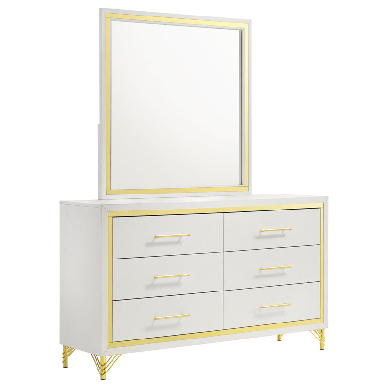 Commode 6 tiroirs avec miroir