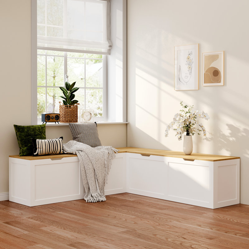 Lark Manor™ Modular L-Shaped Storage Bench With Hidden Shelf | Wayfair