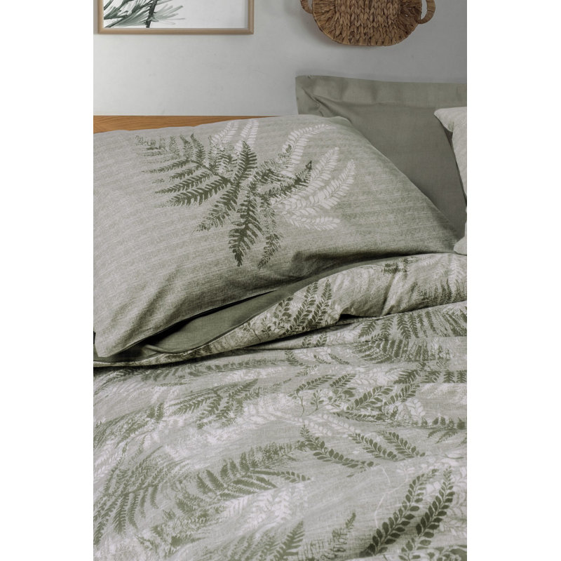 100% Cotton Ranforce Single Quilt Cover Set, Khaki | Includes 53.1 x 78.7 inches Duvet Cover & 31.5 x 31.5 inches Pillowcase | Machine Washable, 145 Thread Count, Button Closure | Soft, Durable, Stylish Bedding